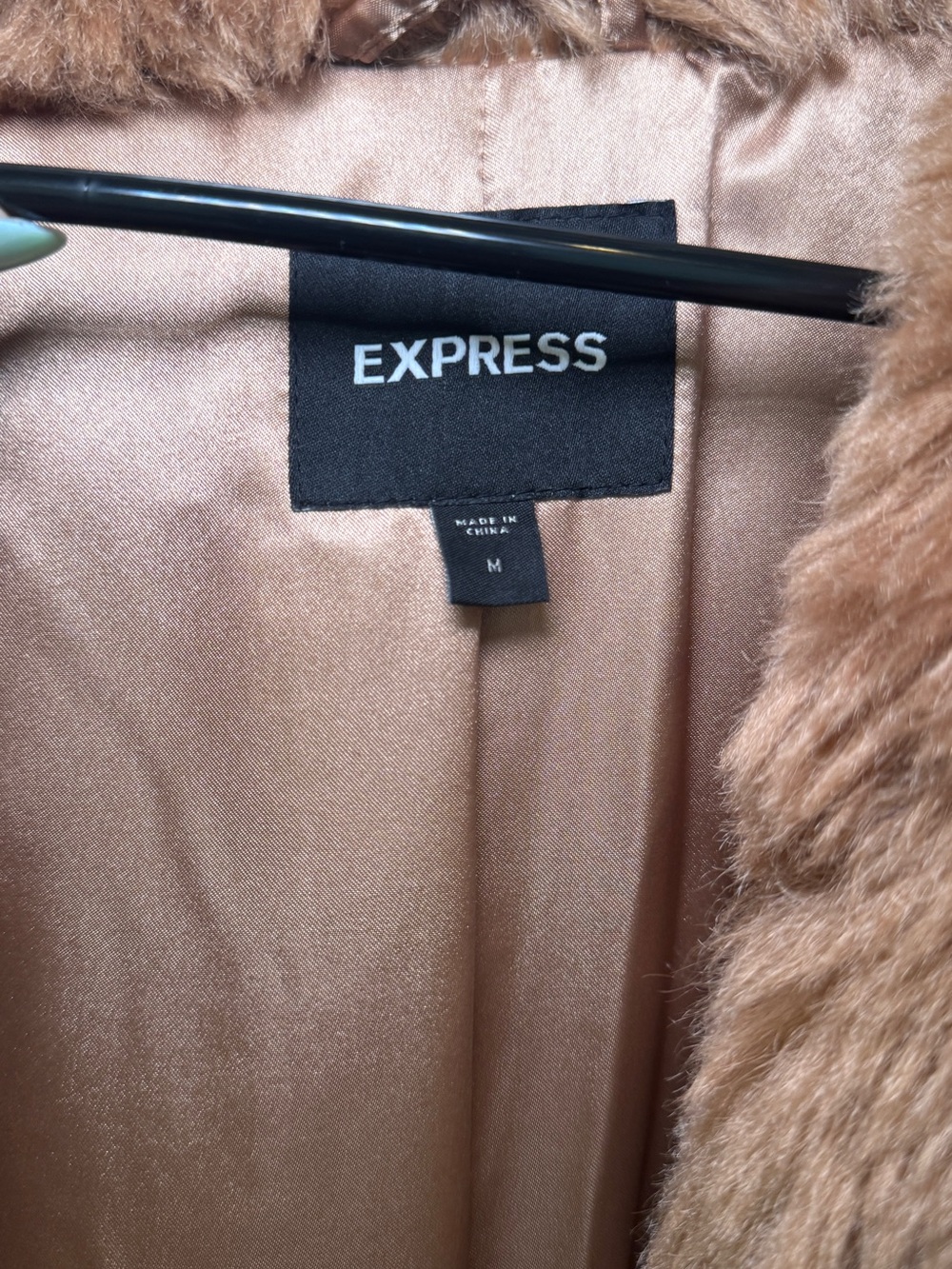 Express Plush Faux Fur Jacket in Camel - Picture 6 of 8